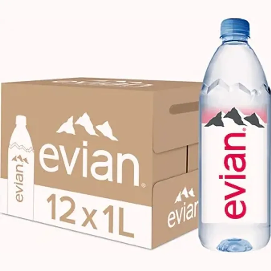 Evian Natural Water Pet Bottle 1 Ltr (Pack of 12)