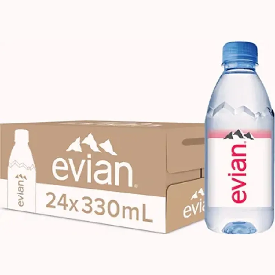 Evian Natural Water Pet Bottle 330 ml (Pack of 24)
