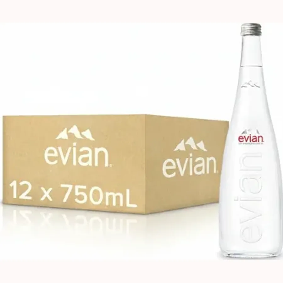 Evian Natural Water Pet Bottle 750 ml (Pack of 12)