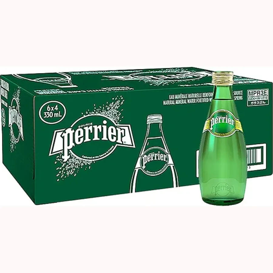 Perrier Sparkling Water Glass Bottle 330 ml (Pack of 24)