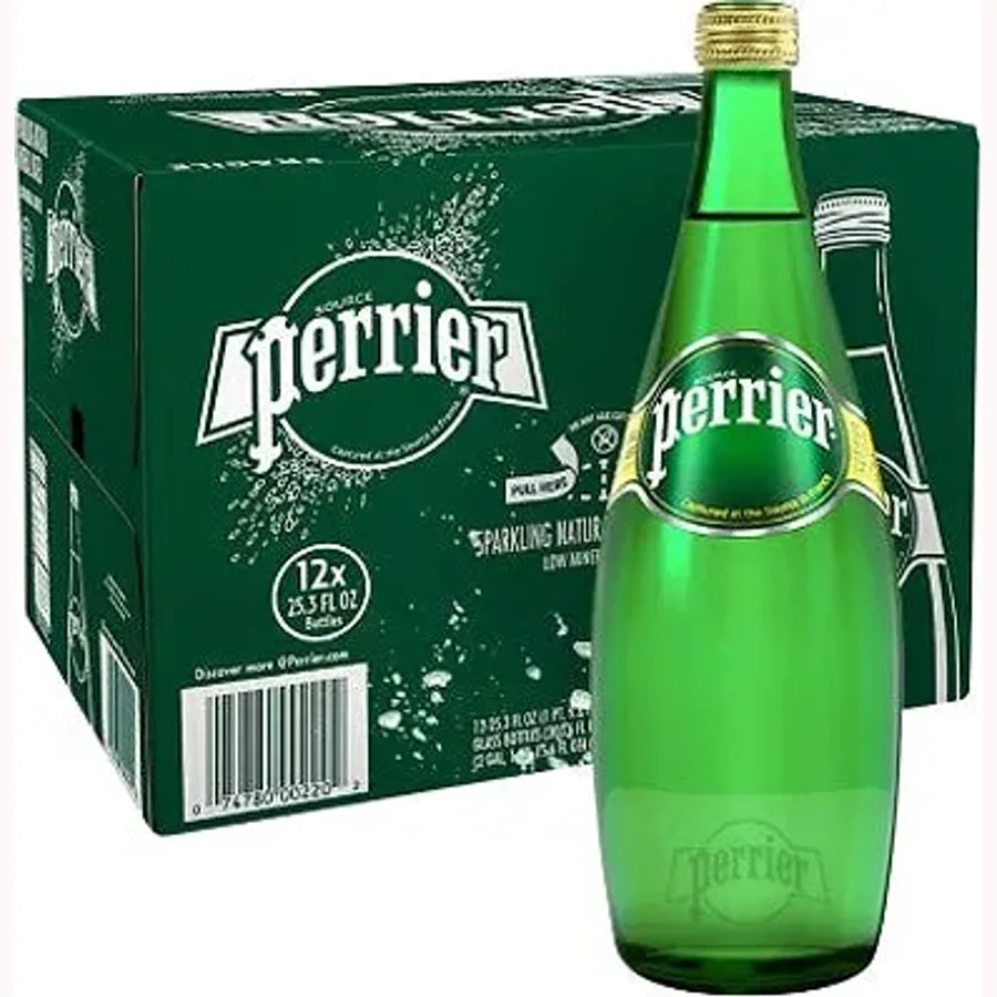 Perrier Sparkling Water Glass Bottle 750 ml (Pack of 12)